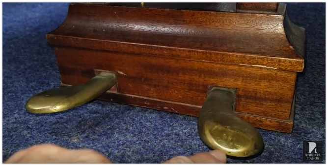 Steinway model M worn pedal